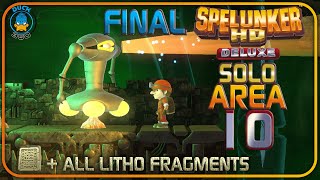 Spelunker HD Deluxe PS4 FINAL Area 10 Solo Walkthrough  All Litho Fragments Collected [upl. by Scotti]