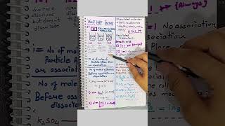 Vant hoff factor in 1 minute with notes 🔥🔥solutionchemistry class12thchemistry chemistrynotes [upl. by Ilram474]