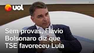 Flávio Bolsonaro diz sem provas que TSE favoreceu Lula Pesou muito mais a favor de um lado [upl. by Kroy]