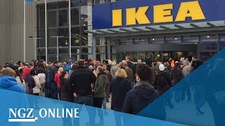 Großer Andrang bei der IkeaEröffnung in Kaarst [upl. by Anaahs665]