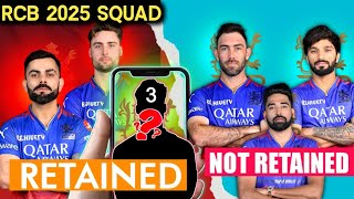 IPL 2025• RCB RETENTION LIST 2025  RCB BEST SQUAD IPL 2025rcbretainplayers ipl2025 [upl. by Yarg145]