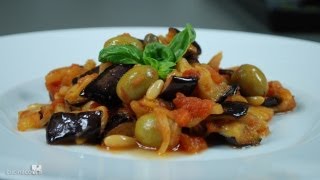 Eggplant caponata  Caponata di melanzane Traditional recipe [upl. by Marcile]