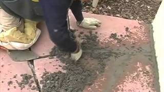 Grouting Flagstone and Tucking in Cement [upl. by Salita331]