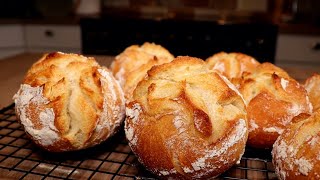 Pünktlich zum Frühstück  schnelle Brötchen über Nacht  Bread for Breakfast Overnight Rolls [upl. by Lecirg]