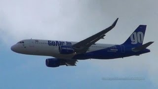 First GoAir Airbus A320 with Sharklets VTGOW MSN5552 low approach at Hamburg Airport [upl. by Ijneb]