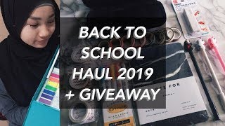 BACK TO SCHOOL SUPPLIES HAUL 2019  GIVEAWAY Shopee Daiso MR DIY MALAYSIA  IRDINA HANI [upl. by Tare429]