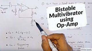 BISTABLE MULTIVIBRATOR USING OPAMP explained in simple way  in hindi  Electronics Subjectified [upl. by Warrick316]