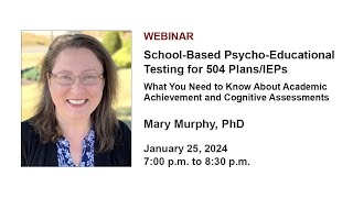 SchoolBased PsychoEducationalTesting for 504 PlansIEPs What You Need to Know [upl. by Migeon430]