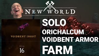 NEW WORLD INSANE SOLO ORICHALCUM FARM TO GET VOIDBENT ARMOR Void Ore Tolvium and Cinnibar [upl. by Carling]