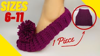 QUICKEST Crochet Slippers For Beginners [upl. by Richey34]