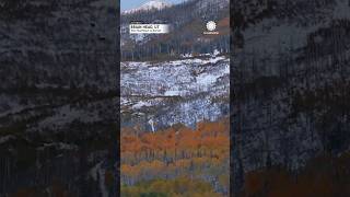 Spectacular Utah Snow amp Fall Foliage Via Drone  AccuWeather [upl. by Wyon483]