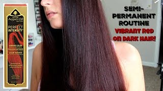 Bright Red SemiPermanent Dye ON DARK HAIR  One n Only Argan Perfect Intensity [upl. by Wauters]