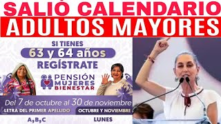 📆YA SALIO CALENDARIO ADULTOS MAYORES REGISTROS 6064 AVISO ARIADNA MONTIEL REYES Y SHEINBAUM [upl. by Lorraine736]