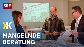 Steuerberatung im Test Fast alle fallen durch  2017  Kassensturz  SRF [upl. by Nellda]