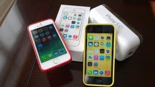 Apple iPhone 5s  5c Dual Unboxing Demo and Comparison [upl. by Hplar]