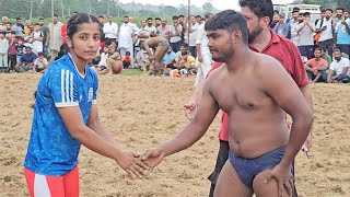 लड़का vs लड़की की कुश्ती दंगल पंजाब मे girlkushti girl boys kushti [upl. by Eilsil125]