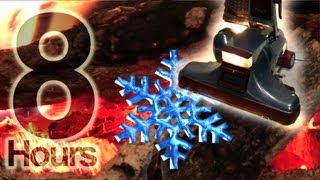 8hrs Vacuum ASMR Snowstorm Fireplace  Vacuum sound Snowstorm log cabin fireplace [upl. by Doherty491]