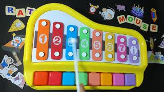 How to play Hickory Dickory Dock song piano Xylophone tutorial easy with notes keys and numbers [upl. by Luci]