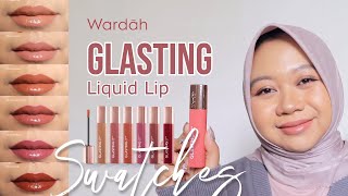 NEW Wardah Glasting Liquid Lip Swatches 6 Colors [upl. by Ominorej]