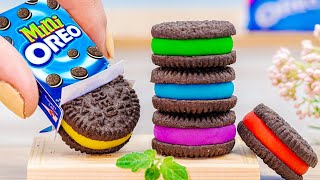 Amazing 🍫 OREO Cake 💙 Wonderful Miniature Rainbow Oreo Chocolate Cake Decorating  Mini Cakes Recipe [upl. by Josi344]