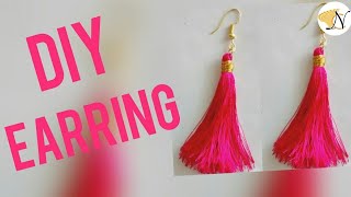 Super Easy String Tassel Earrings DIY [upl. by Livvi880]