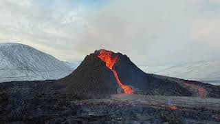 1 minute of volcano eruption in Iceland 2021 [upl. by Noma209]