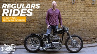 Regulars Rides Chris Shed Built 1952 Triumph Bobber [upl. by Yeneffit49]