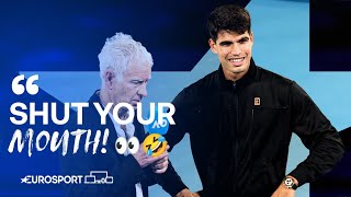 McEnroe STUNS Alcaraz with Spanish insult 🤣🍿  OnCourt Interview  Australian Open 2024 🇦🇺 [upl. by Hazaki2]