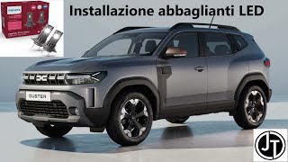 INSTALLAZIONE LAMPADINE ABBAGLIANTI LED DACIA DUSTER MK3 [upl. by Hazeefah]