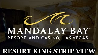 Mandalay Bay Hotel Casino Las Vegas  Resort King Strip View Walk Through Room Tour amp Review 2023 [upl. by Anaeco]