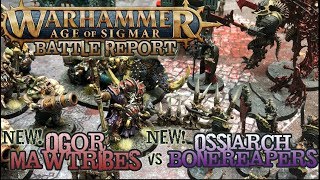 Warhammer Age of Sigmar Battle Report  Ep 24  NEW Ossiarch Bonereapers vs Ogor Mawtribes [upl. by Sollows967]