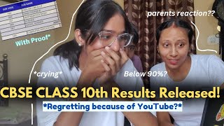 Reacting to my CBSE CLASS 10th Results literally cried 😭💗  Revealing my Marks and PERCENTAGE ✨ [upl. by Beverly]