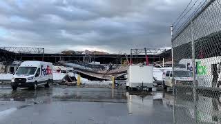 Possible tornado causes major damage to FedEx facility in Portage Michigan [upl. by Einohtna]