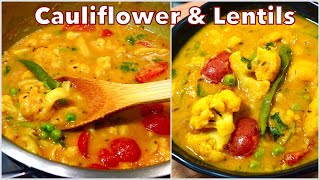 DELICIOUS YELLOW LENTIL RECIPE With Cauliflower EASY amp QUICK  Gobi Moong Dal [upl. by Htederem402]