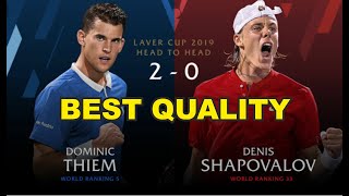 Thiem v Shapovalov  Laver Cup 2019 FULL MATCH 1  50 FPS HD [upl. by Merth764]