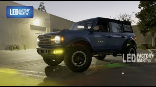 LED Factory Mart Ford Bronco Triple LED Fog Lights Kit for 2021Later [upl. by Nylyaj296]