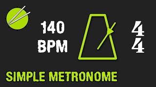 140BPM 44 Visual Metronome  Click Track  Beginner Drums [upl. by Anton]