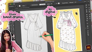 The EASIEST way to draw ANY clothes on Adobe Illustrator [upl. by Anaidirib91]