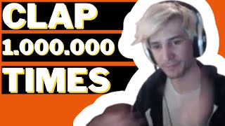 xqc clap 1000000 times  clapping one million times meme [upl. by Enimsay]