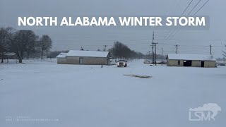 01152024 Rogersville AL  Snow Sleet and cars traveling [upl. by Aisatsanna]