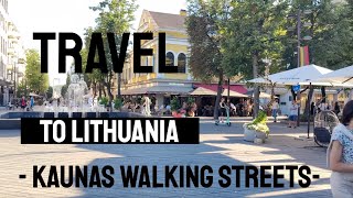 Travel to Lithuania  Kaunas  4K  A Mickevičiaus walking street  2022 [upl. by Marriott]