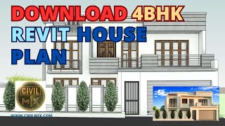 Download a 2Story 4BHK House Design  Revit Model  AutoCAD Plans  CivilMix [upl. by Iaoh303]