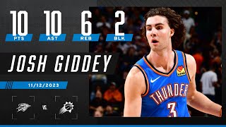 Josh Giddeys doubledouble helps Thunder drop Suns on the road  NBA oklahomacitythunder [upl. by Ydal]