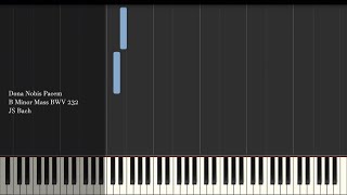 Dona Nobis Pacem  B Minor Mass BWV 232  JS Bach  Synthesia Piano Tutorial [upl. by Bird]