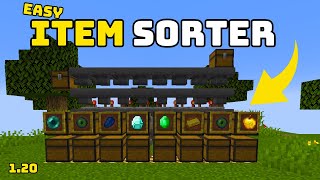 Minecraft EASY Automatic Sorting System 120 Tutorial  Auto sorter [upl. by Resee]