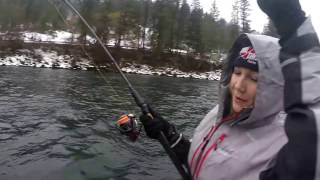 Reel Time Fishing  Girls Trip Catching HUGE Steelhead February 2017 [upl. by Narud]