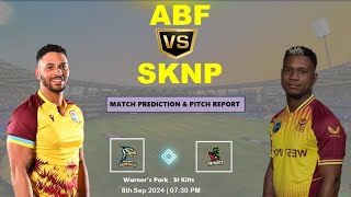 Antigua vs St kitts CPL match prediction  ABF vs SKNP pitch report  Warners park pitch report [upl. by Anayek]