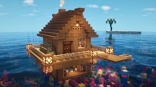 Minecraft Tutorial  How to Build a Starter Survival House on Water [upl. by Arrakat346]