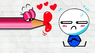 I DONT WANNA KISS A THING  Pencilmation Cartoons [upl. by Lanctot973]