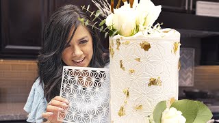 SUPER EASY Buttercream Stencil Cake W Royal Icing [upl. by Loginov]